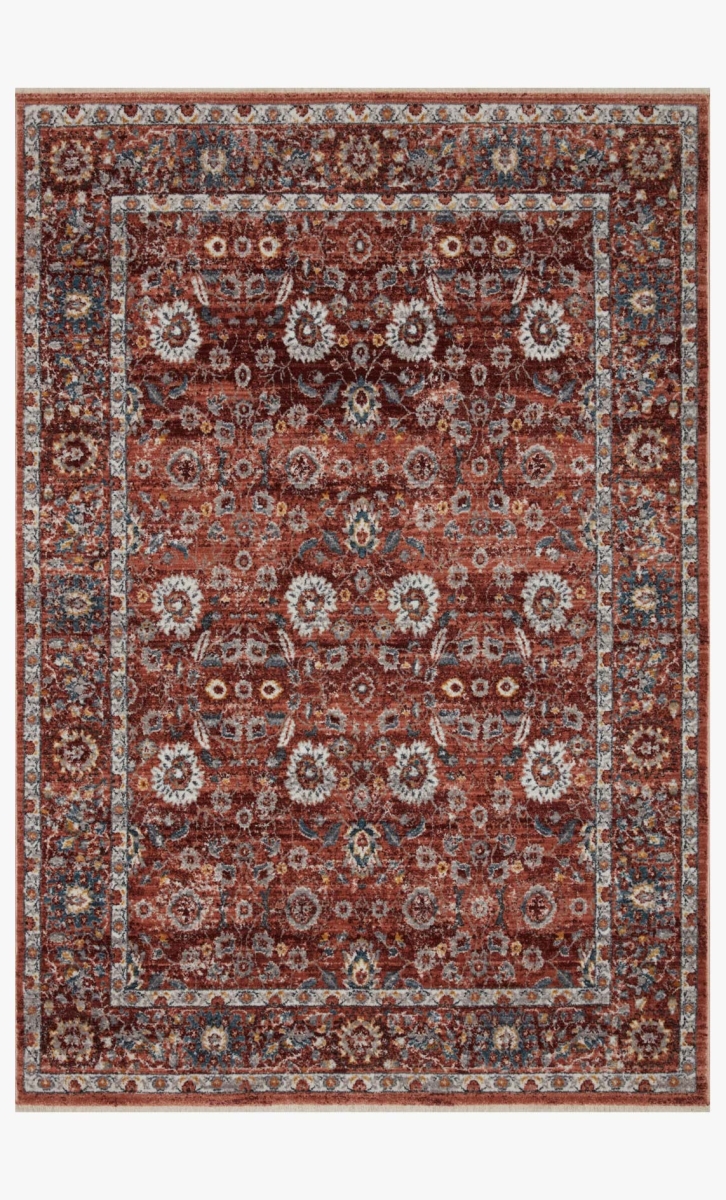 SAMRSAM-07BKML96D1 9 ft. 6 in. x 13 ft. 1 in. Samra Brick & Multi Color Transitional Power Loomed Rug