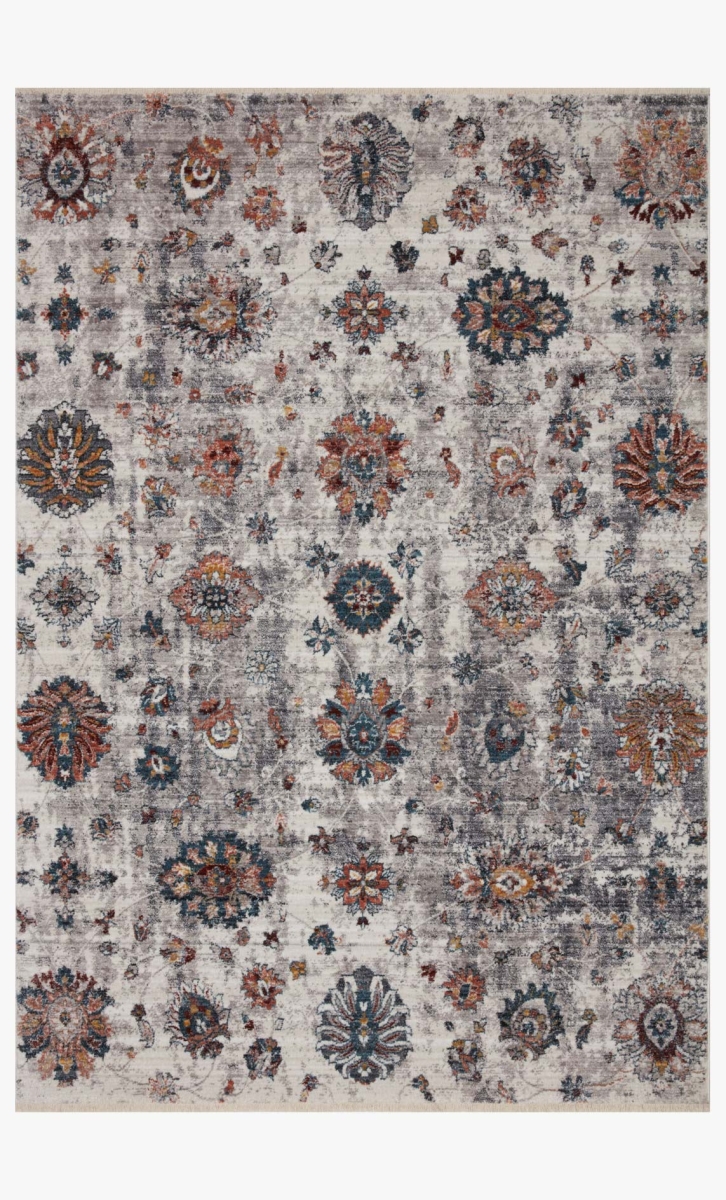 SAMRSAM-08IVML7AA0 7 ft. 10 in. x 10 ft. Samra Ivory & Multi Color Transitional Power Loomed Rug