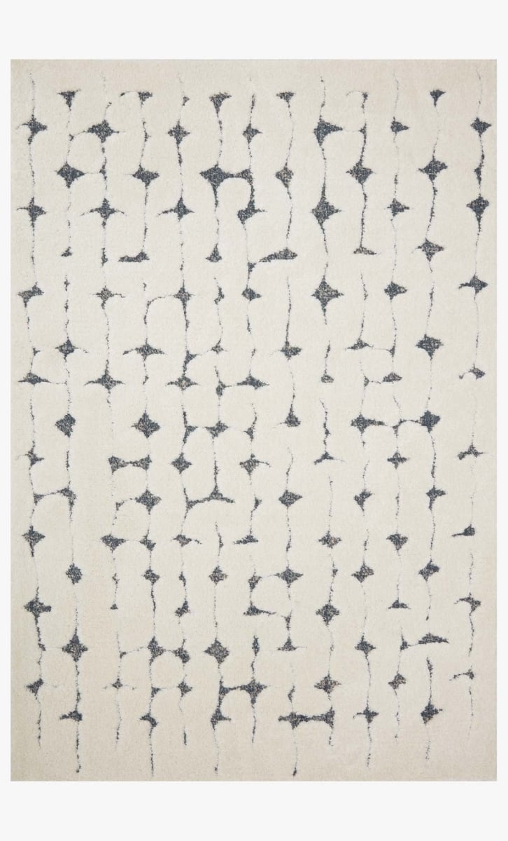 HAGEHAG-04WHNV2778 2 ft. 7 in. x 7 ft. 8 in. Hagen White & Navy Contemporary Power Loomed Rug -  Loloi Rugs