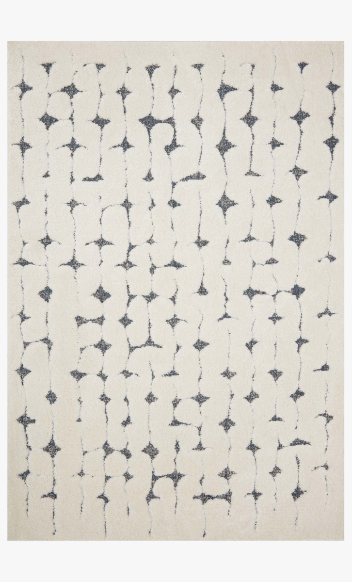 HAGEHAG-04WHNV27AA 2 ft. 7 in. x 10 ft. 10 in. Hagen White & Navy Contemporary Power Loomed Rug -  Loloi Rugs