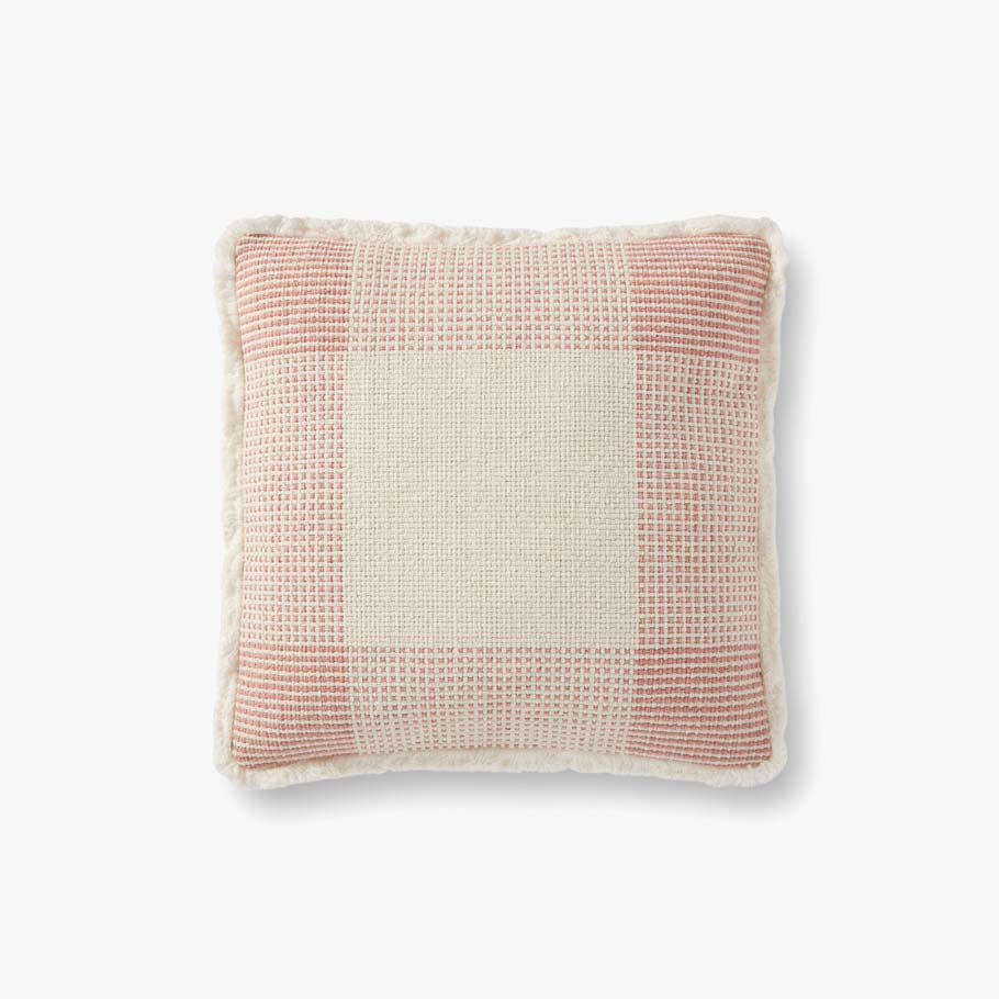 Picture of Loloi Rugs DSETP0917NAPIPIL1 18 x 18 in. Natural & Pink Pillow