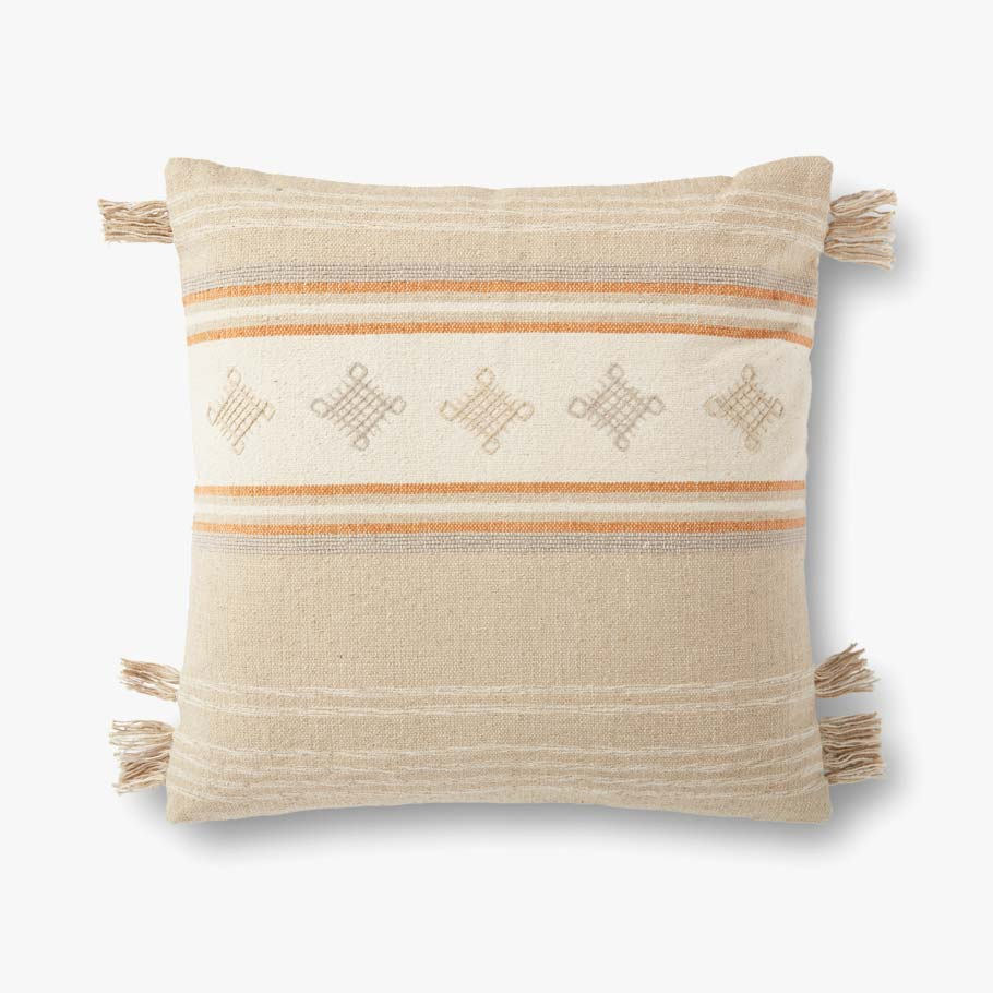 Picture of Loloi Rugs P134P0933BEORPIL3 22 x 22 in. Beige & Orange Pillow