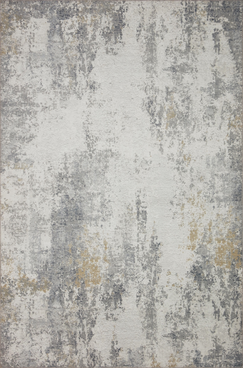 DRIFDRI-02IVGN160S 18 x 18 in. Sample Drift Abstract Area Rug, Ivory & Granite