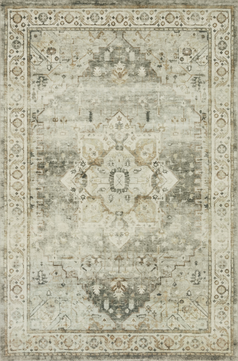 ROSTROS-09SGBE5076 5 ft. x 7 ft.-6 in. Rosette Rectangle Area Rug, Sage & Beige