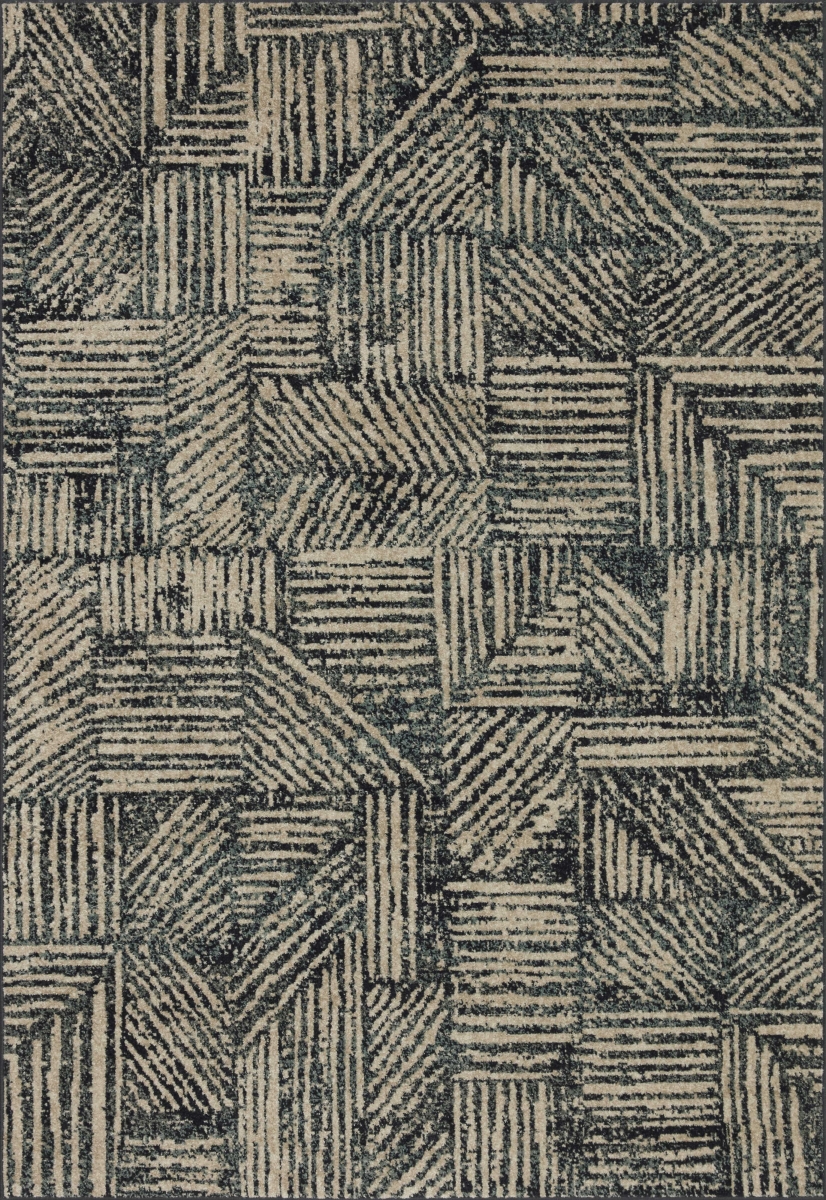 BOWEBOW-01MDTA96C6 9 ft.-6 in. x 12 ft.-6 in. Bowery Rectangle Area Rug, Midnight & Taupe
