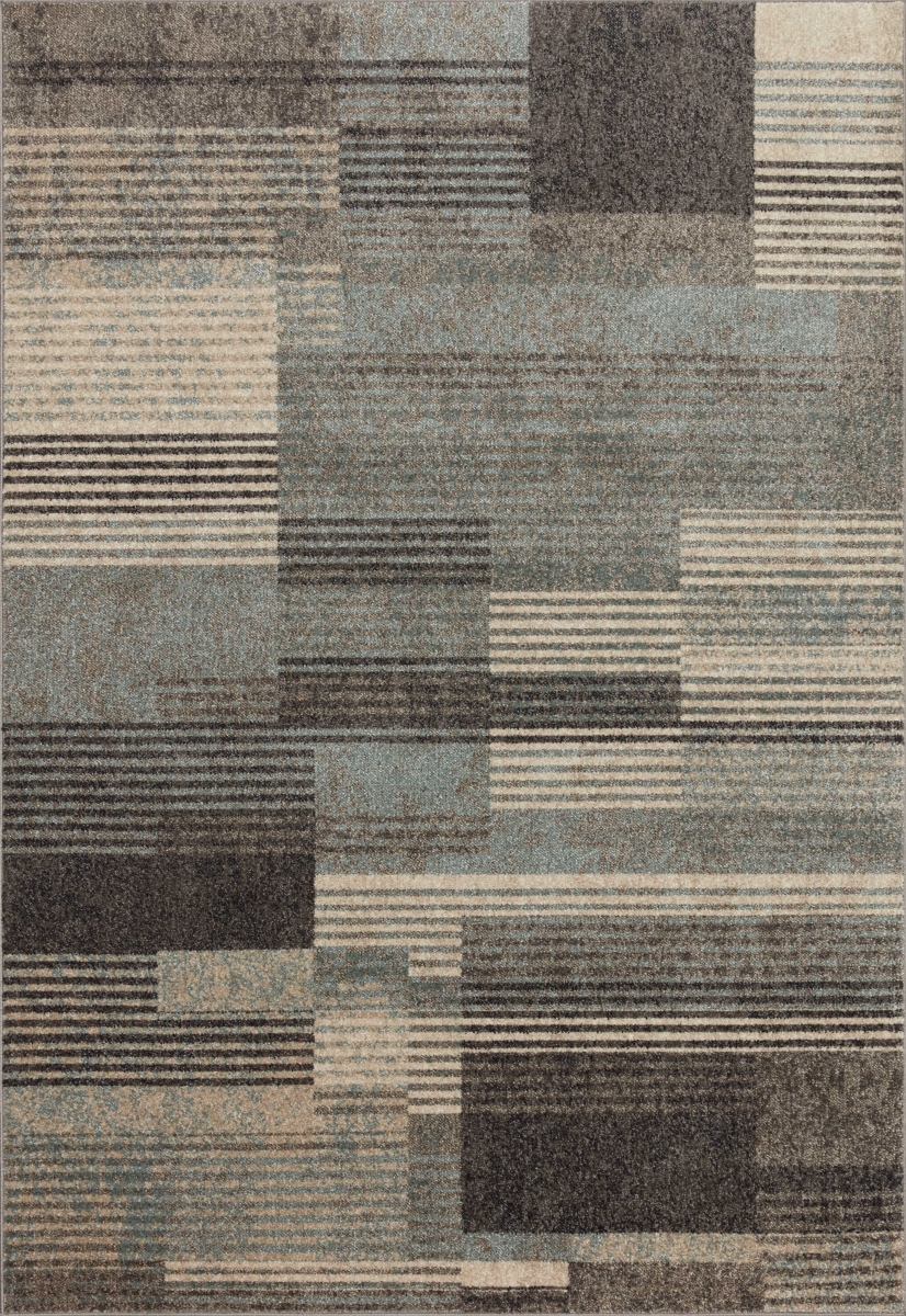 BOWEBOW-06SXTA96C6 9 ft.-6 in. x 12 ft.-6 in. Bowery Rectangle Area Rug, Storm & Taupe