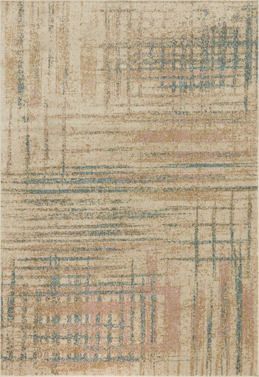 BOWEBOW-07BEML160S 18 x 18 in. Sample Bowery Area Rug, Beige & Multi Color