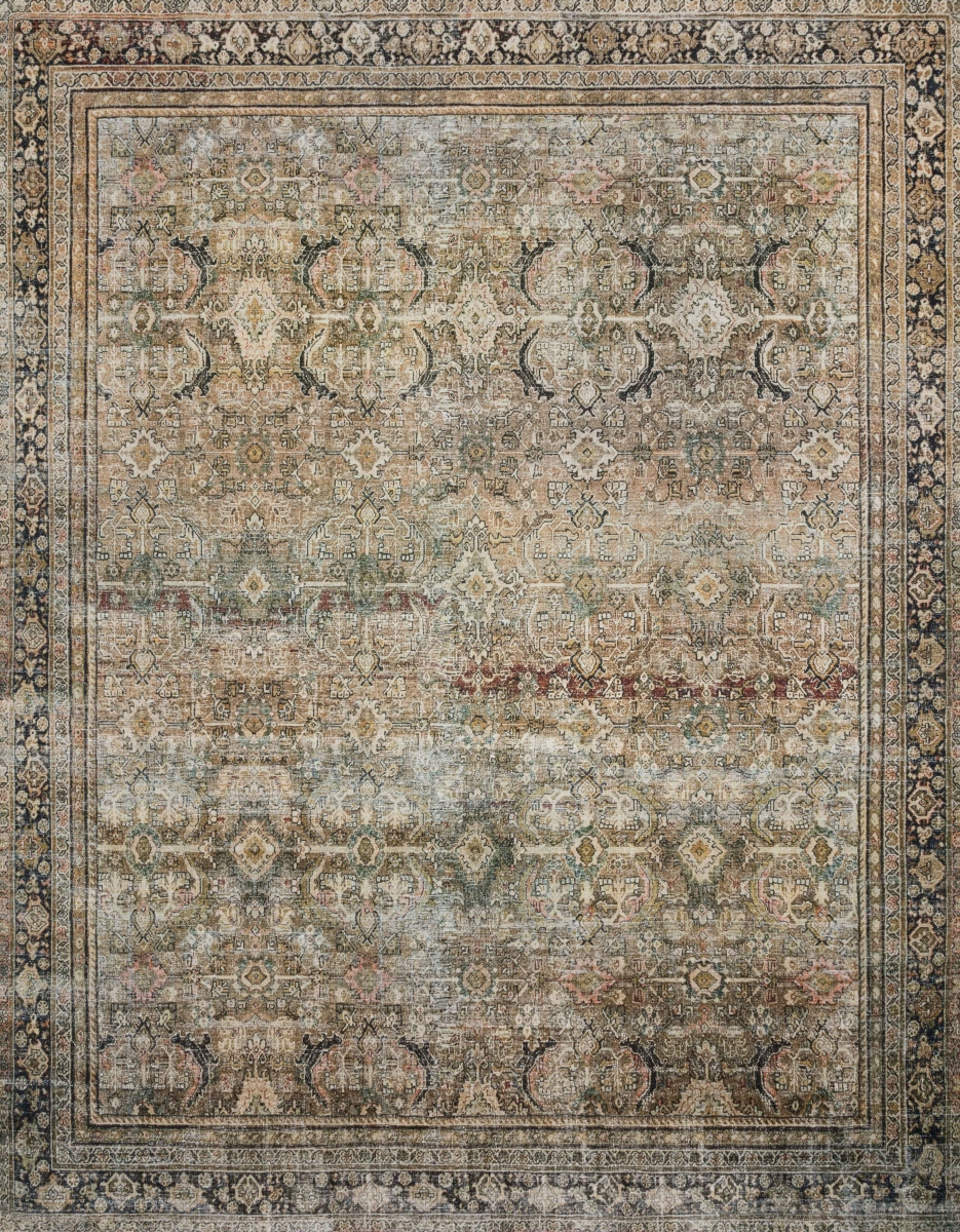 LAYLLAY-03OLCC96E0 9 ft. 6 in. x 14 ft. Layla Power Loomed Traditional Rectangle Area Rug, Olive & Charcoal