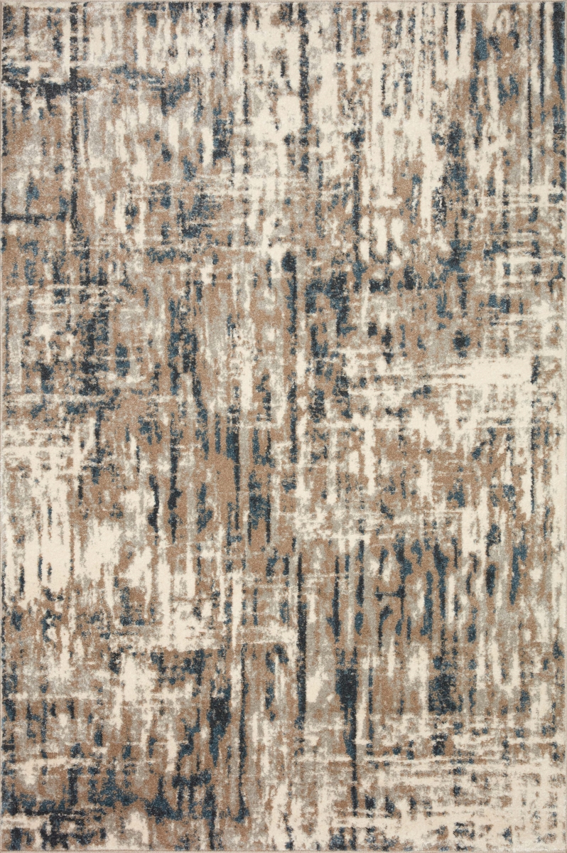 SPRTSPI-02SNBB94D0 9 ft.-4 in. x 13 ft. Spirit Rectangle Area Rug, Stone & Blue