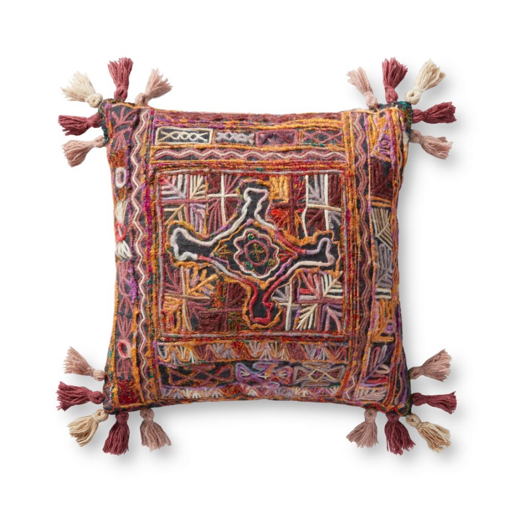 Picture of Loloi Rugs DSETP0973ML00PIL1 Multi Color Square Pillow Cover with Down, 18 x 18 in.