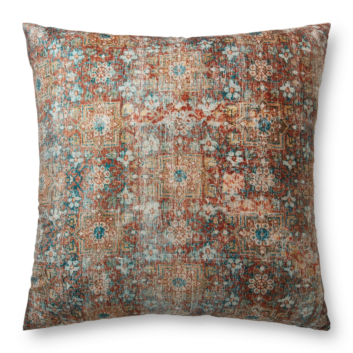 36 x 36 x 6 in. Floor Pillow, Terracotta & Muticolor