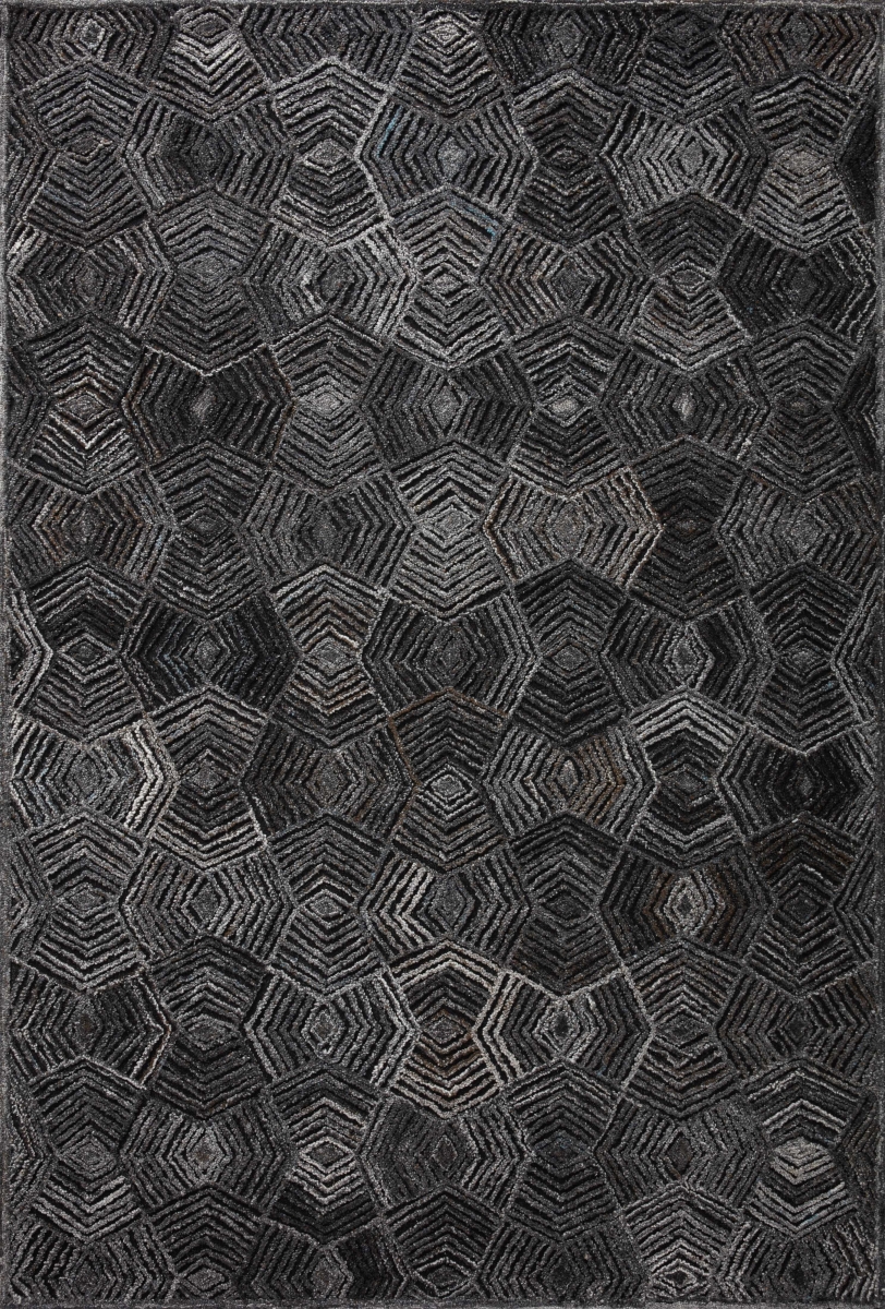 PRSCPRE-01CC00B6F0 11 ft. 6 in. x 15 ft. Prescott Contemporary Hooked Rectangle Area Rug, Charcoal