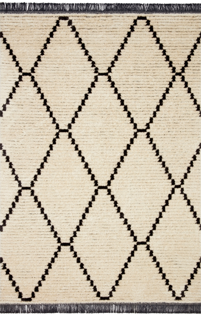 ALICALI-04CRCC92D0 9 ft.-2 in. x 13 ft. Alice Power Loomed Contemporary Rectangle Rug, Cream & Charcoal