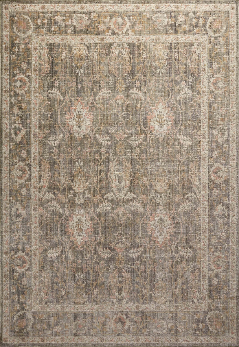 ROSMROE-01SGBH27A0 2 ft. 7 in. x 10 ft. Rosemarie Power Loomed Traditional Rectangle Area Rug, Sage & Blush