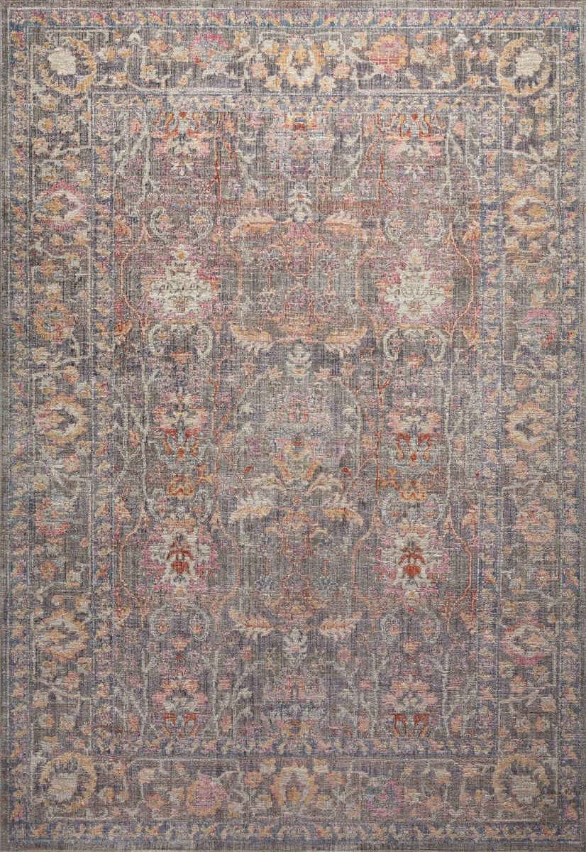 Loloi ROSMROE-01SNML500R 5 x 5 ft. Rosemarie Round Area Rug, Gray, Stone & Multi Color