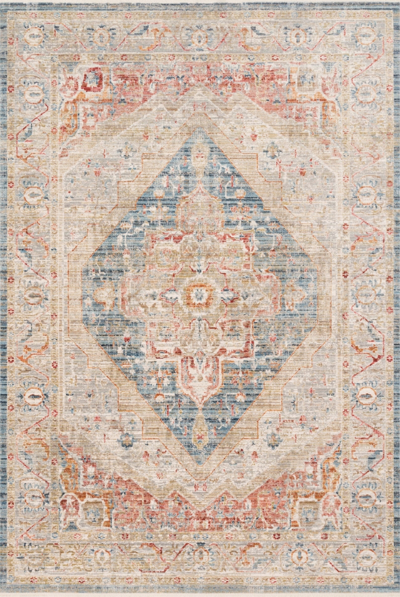 CLAECLE-04BBML160S 1 ft. 6 in. x 1 ft. 6 in. Claecle Square Area Rugs, Blue & Multi