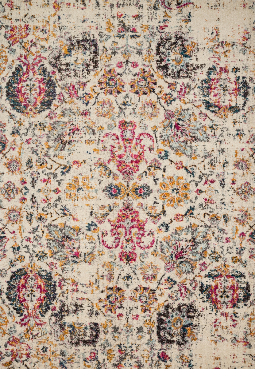 NADINN-01IVML160S 1 ft.-6 in. x 1 ft.-6 in. Nadia Power Loomed Transitional Square Rug, Ivory & Multi Color