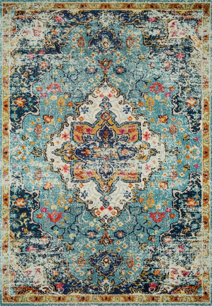 NADINN-04BBMD160S 1 ft. 6 in. x 1 ft. 6 in. Nadia Power Loomed Rectangle Area Rug, Blue & Midnight