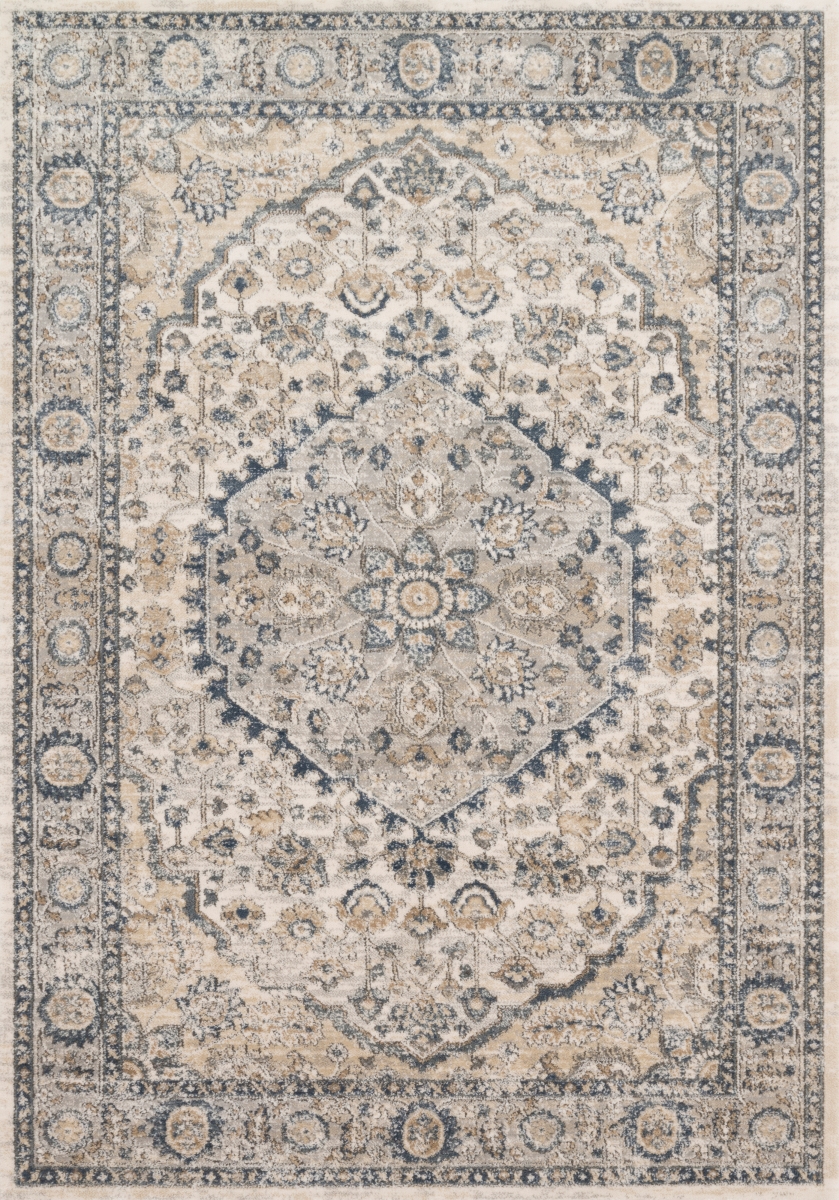 TEAGTEA-01NALC2840 2 ft.-8 in. x 4 ft. Teagan Power Loomed Rectangle Rug, Natural & Light Grey