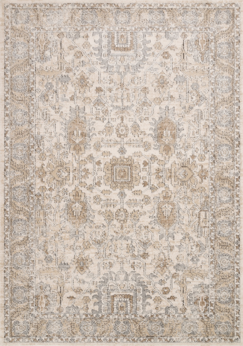 TEAGTEA-03IVSA28D0 2 ft.-8 in. x 13 ft.  Power Loomed Rectangle Rug, Ivory & Sand