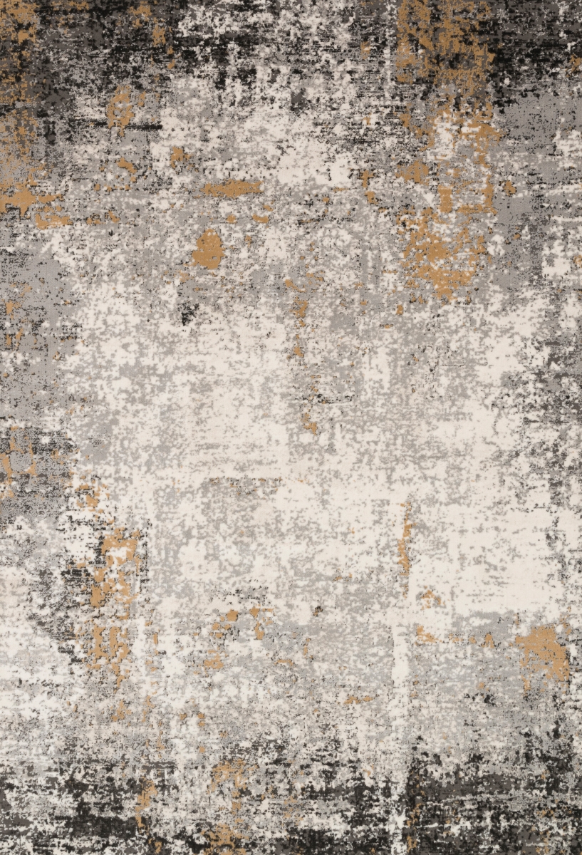 ALCHALC-02GNGO99D6 9 ft.-9 in. x 13 ft.-6 in. Alchemy Power Loomed Rectangle Rug, Granite & Gold