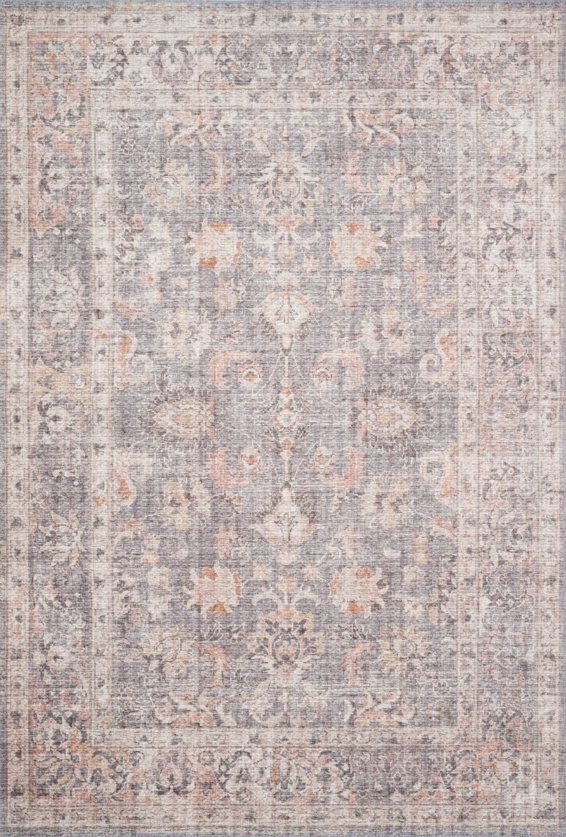 Skye Traditional Oval Rug - Grey & Apricot - 7 ft. x 9 ft. - Durable Design