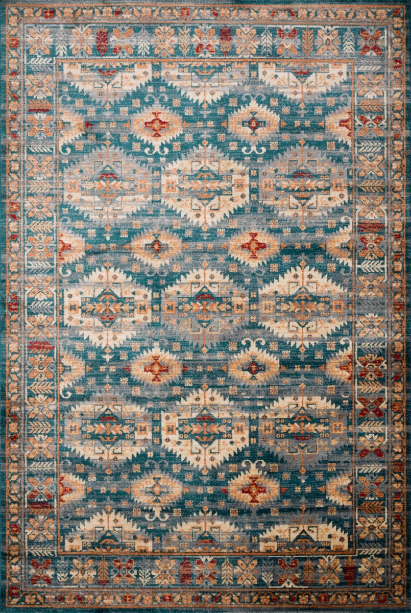 ISADISA-06LJML80A0 8 x 10 ft. Isadora Power Loomed Transitional Rectangle Rug, Lagoon & Multi Color