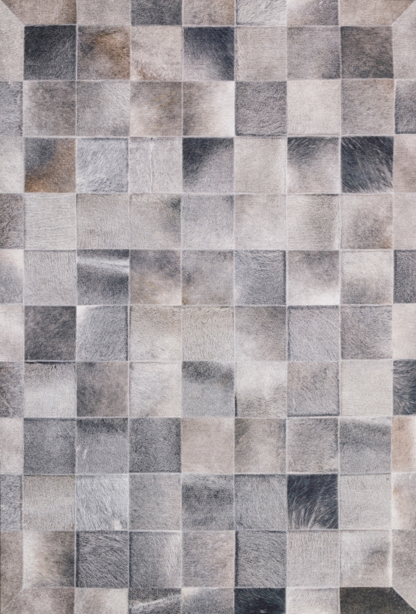 MADDMAD-06CCGY160S 1 ft.-6 in. x 1 ft.-6 in. Maddox Power Loomed Contemporary Square Rug, Charcoal & Grey