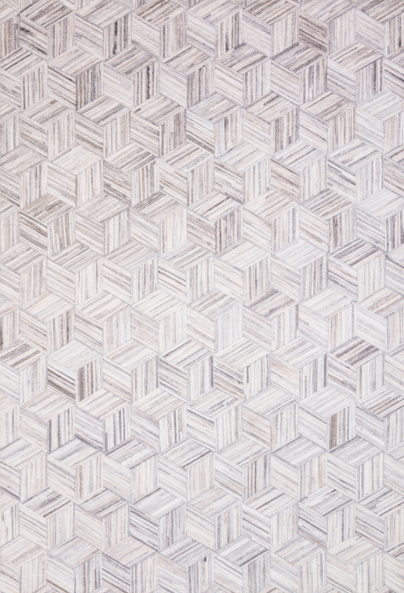 MADDMAD-07LCIV160S 1 ft.-6 in. x 1 ft.-6 in. Maddox Power Loomed Contemporary Square Rug, Lt Grey & Ivory