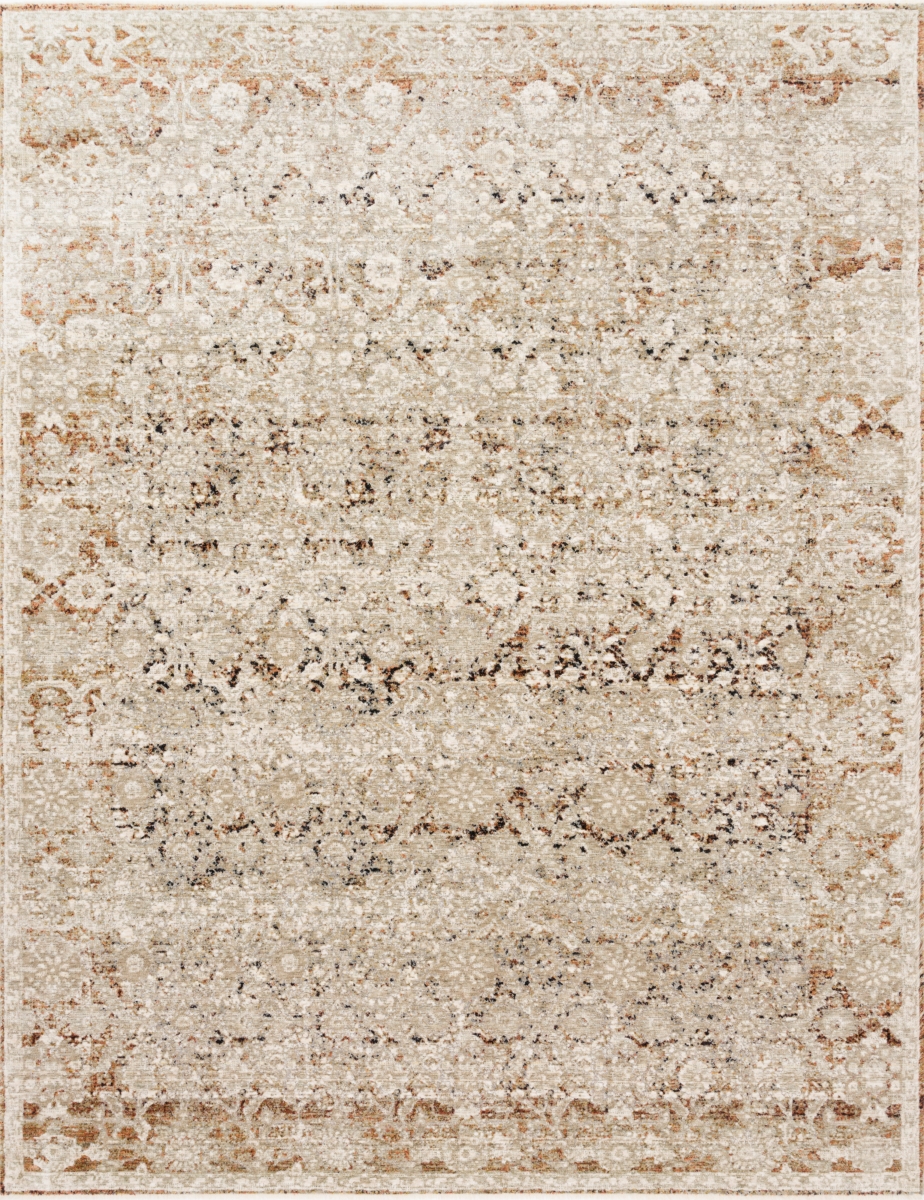 THEITHE-06GNIVB6G0 11 ft. 6 in. x 16 ft. Theia Machine Woven Oriental Indoor Rectangle Traditional Area Rug, Granite & Ivory