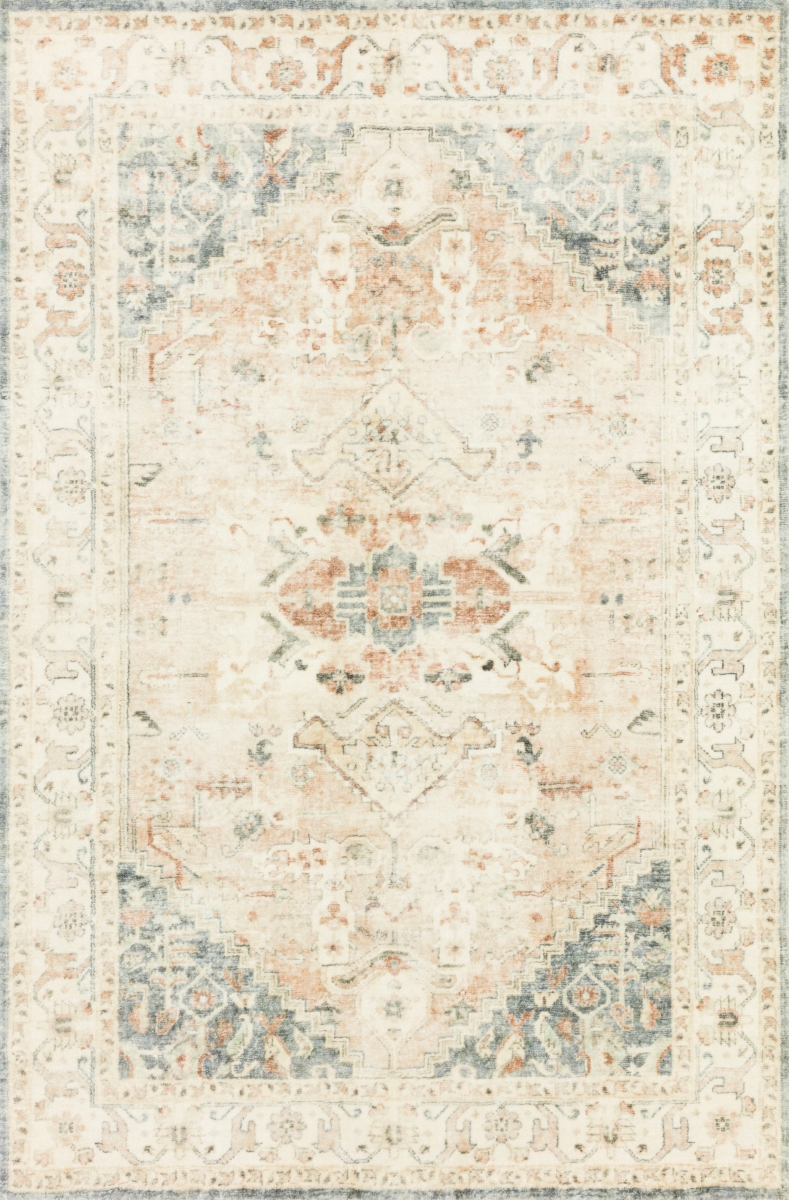 ROSTROS-06CGIV2676 2 ft. 6 in. x 7 ft. 6 in. Rosette Power Loomed Rectangular Area Rug, Clay & Ivory
