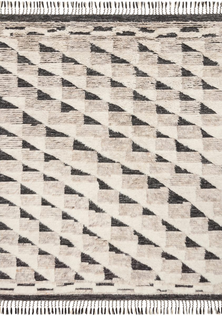 KHALKF-02NABL4060 4 x 6 ft. Khalid Rectangle Area Rug, Natural & Black