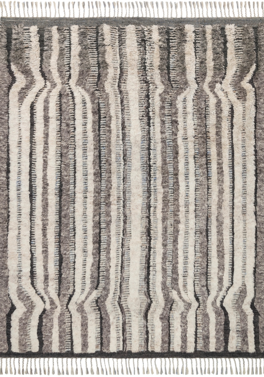 KHALKF-03SNCC86B6 8 ft. 6 in. x 11 ft. 6 in. Khalid Rectangle Area Rug, Stone & Charcoal