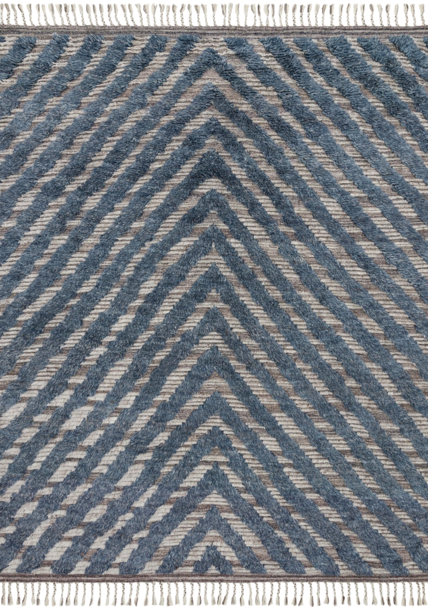 KHALKF-06BBPW5686 5 ft. 6 in. x 8 ft. 6 in. Khalid Rectangle Area Rug, Blue & Pewter
