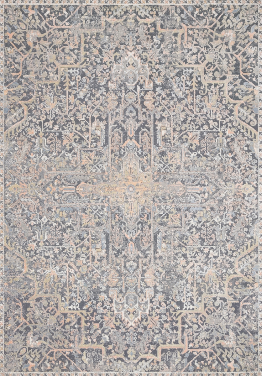 LCIALUC-02CCML28A0 2 ft.-8 in. x 10 ft. Lucia Power Loomed Transitional Rectangle Rug, Charcoal & Multi Color