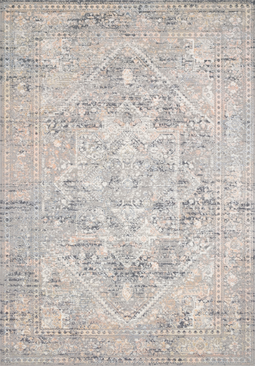 LCIALUC-01GYSS2030 2 x 3 ft. Lucia Power Loomed Transitional Rectangle Rug, Grey & Sunset