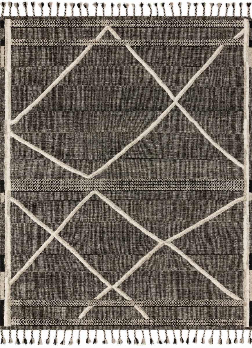 IMANIMA-02BECC2030 2 x 3 ft. Iman Hand Knotted Rectangle Area Rug, Beige & Charcoal
