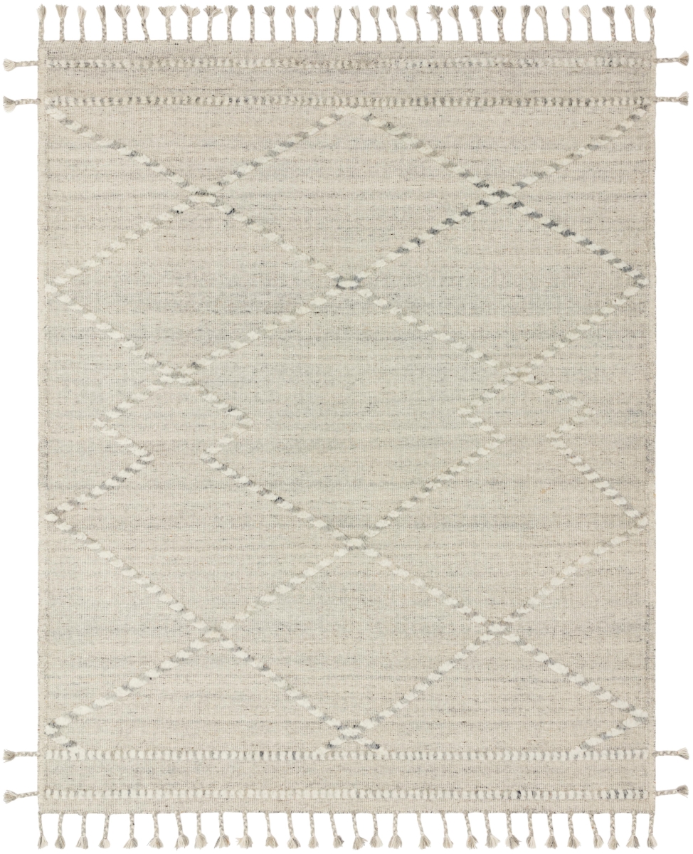 IMANIMA-03IVLC160S 1 ft. 6 in. x 1 ft. 6 in. Iman Hand Knotted Contemporary Area Rug, Ivory & Light Grey