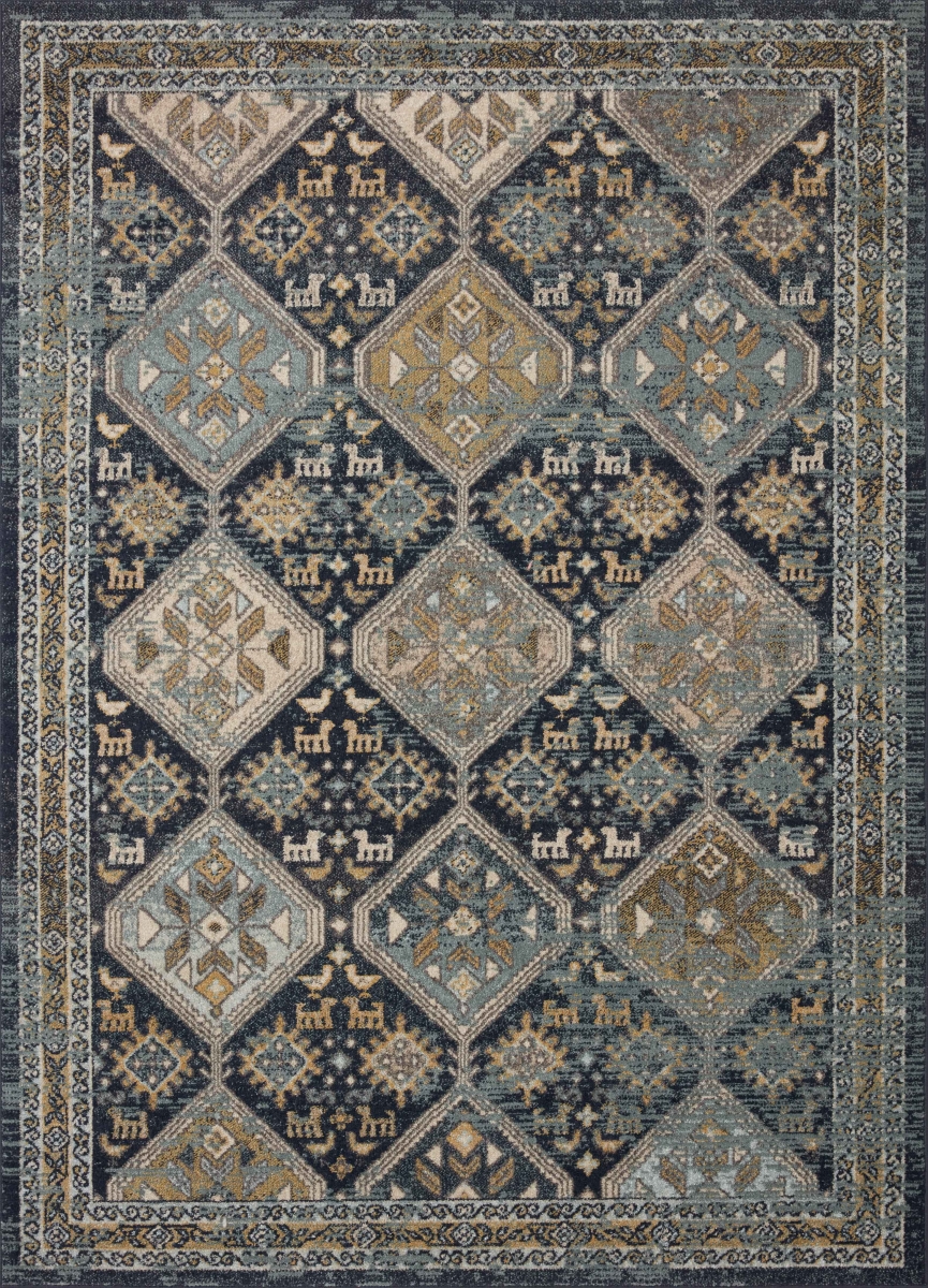 JOCEJOC-02NVBB2340 2 ft.-3 in. x 4 ft. Jocelyn Power Loomed Transitional Rectangle Rug, Navy & Blue