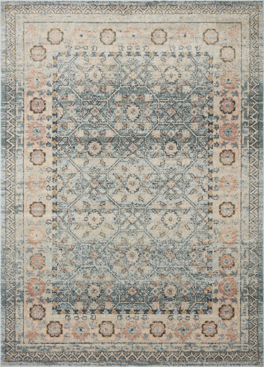 JOCEJOC-04SCML6797 6 ft.-7 in. x 9 ft.-7 in. Jocelyn Power Loomed Transitional Rectangle Rug, Sky & Multi Color