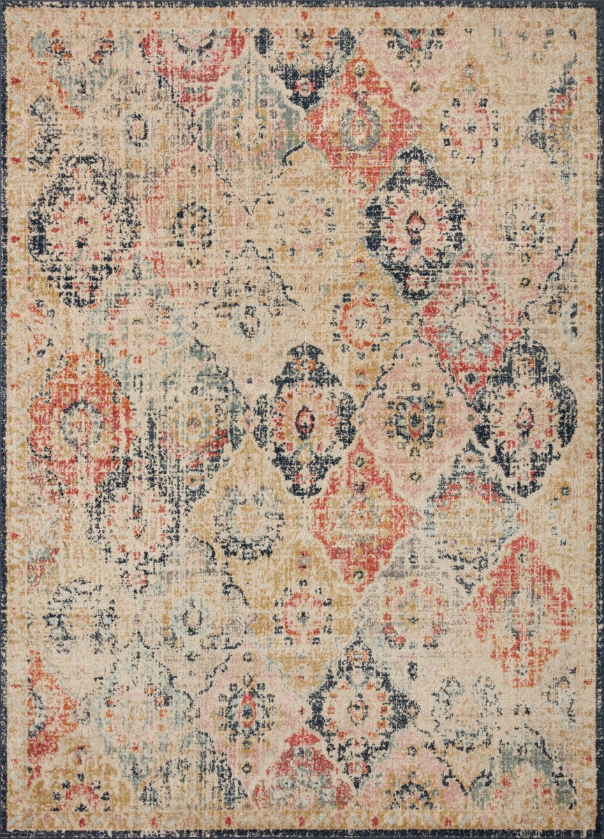 JOCEJOC-07KHML2340 2 ft.-3 in. x 4 ft. Jocelyn Power Loomed Transitional Rectangle Rug, Khaki & Multi Color