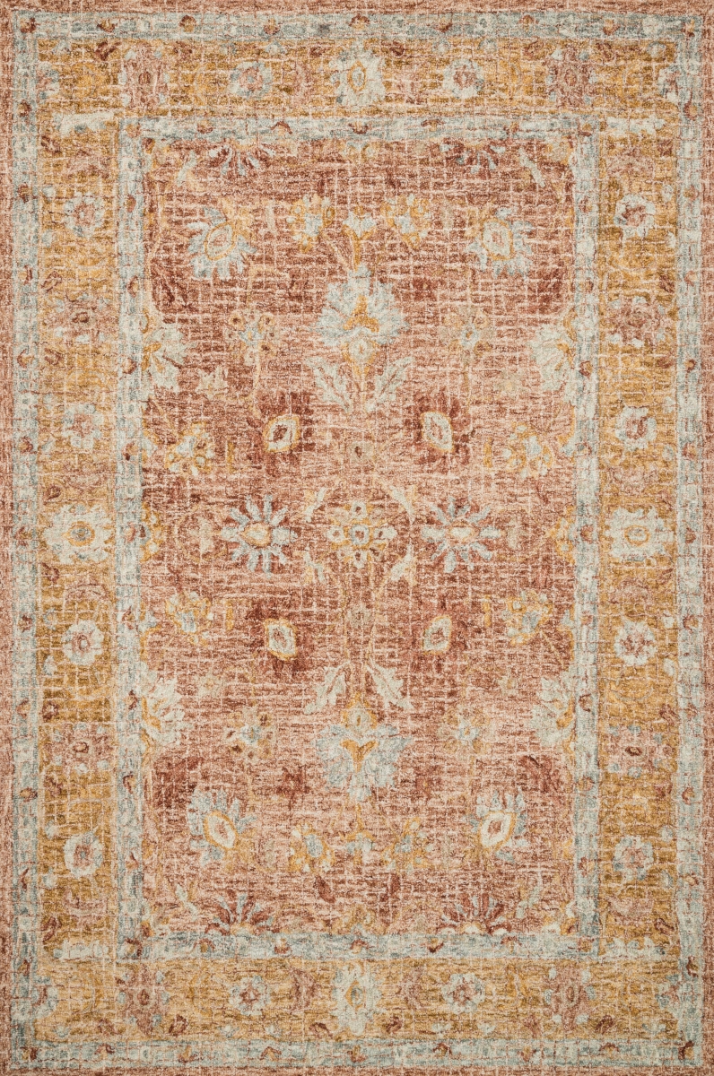 JULAJI-04TCGO3656 3 ft. 6 in. x 5 ft. 6 in. Julian Transitional Hooked Rectangle Area Rug, Terracotta & Gold