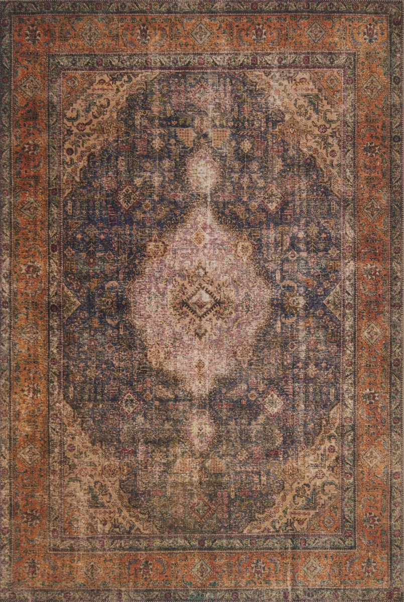 LORELQ-01BBBK84B6 8 ft. 4 in. x 11 ft. 6 in. Traditional Loren Area Rug, Blue & Brick