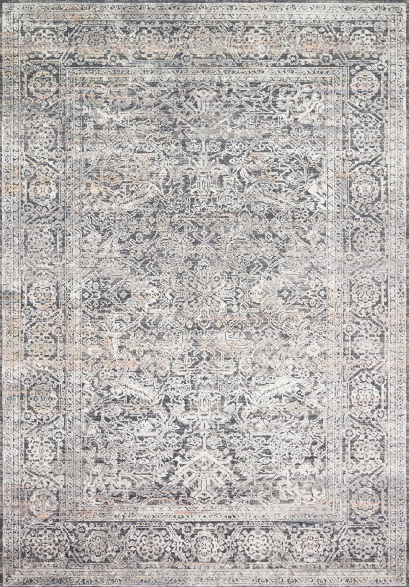 LCIALUC-03STIV2880 2 ft.-8 in. x 8 ft. Lucia Power Loomed Transitional Rectangle Rug, Steel & Ivory