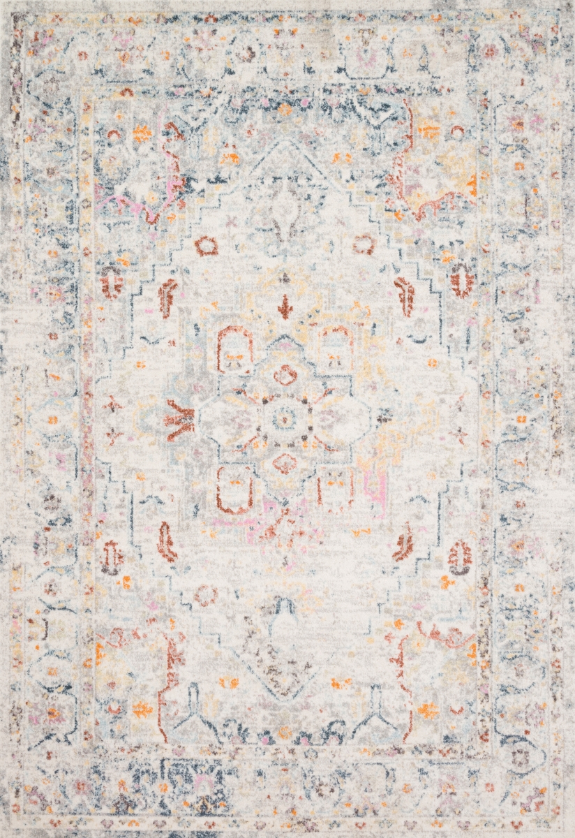 CLARCLA-04LCML160S 1 ft.-6 in. x 1 ft.-6 in. Clara Power Loomed Transitional Square Rug, Lt Grey & Multi Color