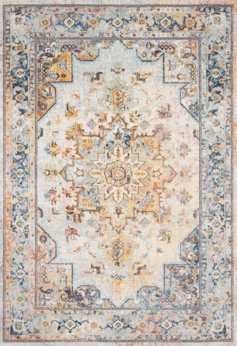 CLARCLA-06MIML160S 1 ft.-6 in. x 1 ft.-6 in. Clara Power Loomed Transitional Square Rug, Mist & Multi Color