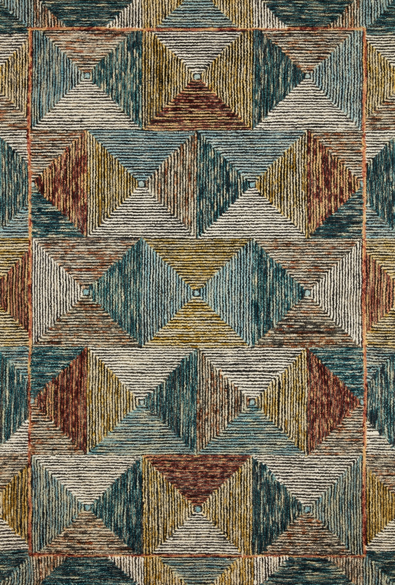 SPECSPE-01LJSQ2050 2 x 5 ft. Spectrum Hooked Contemporary Rectangle Area Rug, Lagoon & Spice