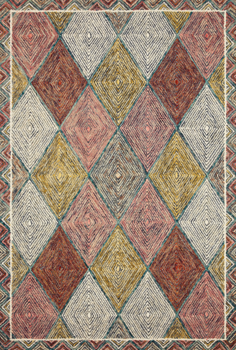 SPECSPE-02TQFD2050 2 x 5 ft. Spectrum Hooked Contemporary Rectangle Area Rug, Turquoise & Fiesta