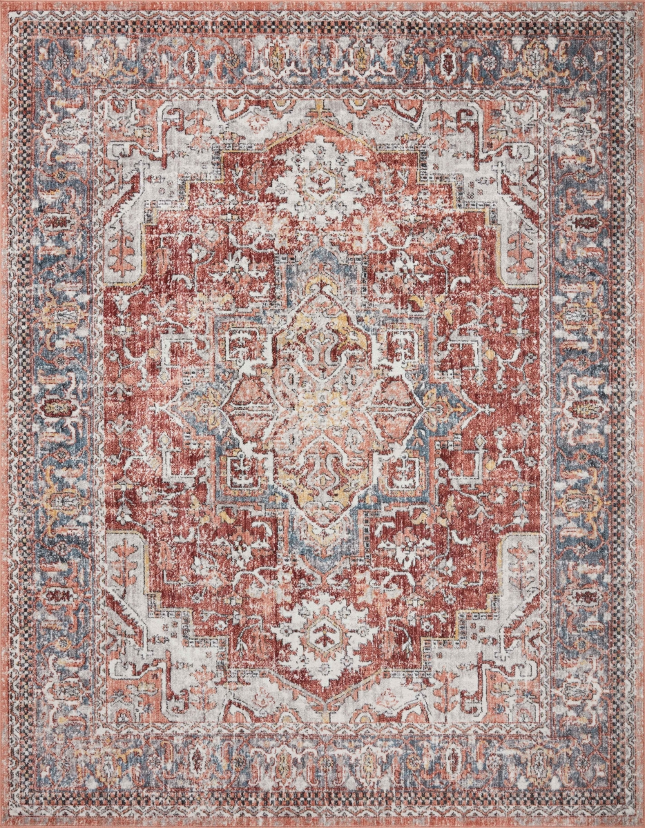 CASNCSN-01RUML2659 2 ft. 6 in. x 5 ft. 9 in. Cassandra Power Loomed Traditional Rectangle Area Rug, Rust & Multi Color -  Loloi Rugs