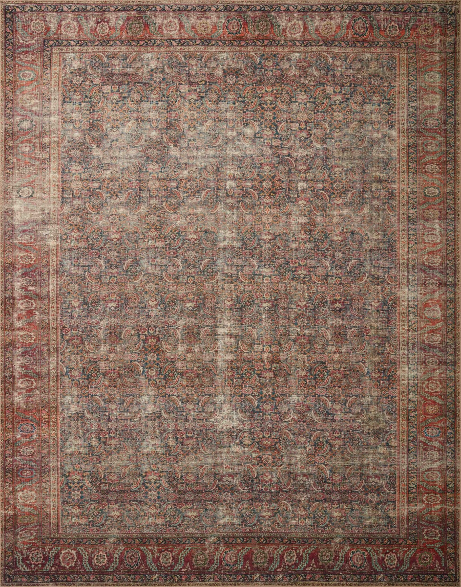 WYNTWYN-09OXML5076 5 ft. x 7 ft. 6 in. Wynter Power Loomed Traditional Rectangle Area Rug, Onyx & Multi Color